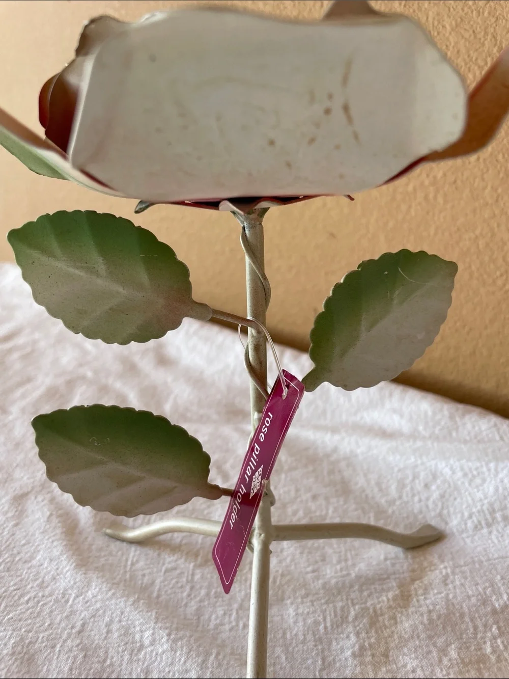 Vintage Target Pink Rose Metal Candle Holder NWT